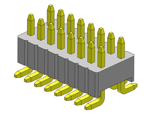 SMT টাইপ ডাবল রো পিন হেডার 1.27*2.54mm 2*2PIN থেকে 2*50PIN SQ0.46mm