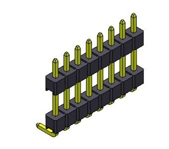পিন হেডার সংযোগকারী 2.54mm ডুয়াল রো R/A TYPE 1*2PIN থেকে 1*40PIN H=2.54MM