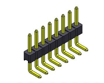 পিন হেডার সংযোগকারী 2.54 মিমি একক সারি R/A TYPE 1*2PIN থেকে 1*40PIN H=2.54MM