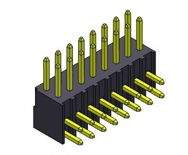 2.54mm একক সারি R/A TYPE পিন হেডার সংযোগকারী 2*2PIN থেকে 2*40PIN H=7.40MM