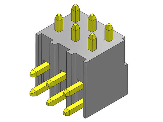 2.54mm একক সারি R/A TYPE পিন হেডার সংযোগকারী 2*2PIN থেকে 2*40PIN H=7.40MM