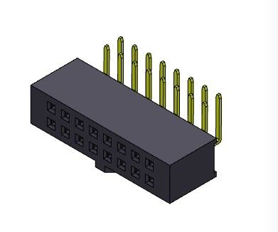 ডুয়াল রো R/A TYPE ফিমেল পিন কানেক্টর 2.54 মিমি 2*2PIN থেকে 2*40PIN H=8.50mm