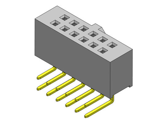 ডুয়াল রো R/A TYPE ফিমেল পিন কানেক্টর 2.54 মিমি 2*2PIN থেকে 2*40PIN H=8.50mm