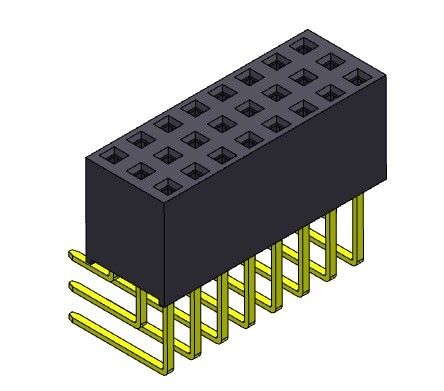 মহিলা PCB হেডার সংযোগকারী 2.54mm ট্রিপল রো R/A ডিপ টাইপ 3*3PIN থেকে 3*40PIN