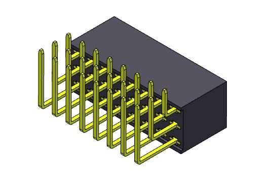 মহিলা PCB হেডার সংযোগকারী 2.54mm ট্রিপল রো R/A ডিপ টাইপ 3*3PIN থেকে 3*40PIN