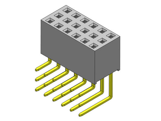 মহিলা PCB হেডার সংযোগকারী 2.54mm ট্রিপল রো R/A ডিপ টাইপ 3*3PIN থেকে 3*40PIN