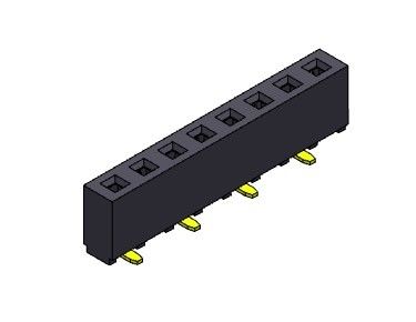 মহিলা হেডার সংযোগকারী 2.54 মিমি একক সারি SMT টাইপ 1*2PIN থেকে 1*40PIN H=5.00mm