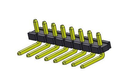 পিন হেডার সংযোগকারী 5.08 মিমি একক সারি R/A TYPE 1*2PIN থেকে 1*20PIN H=2.54MM