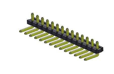 পিন হেডার সংযোগকারী 5.08 মিমি একক সারি R/A TYPE 1*2PIN থেকে 1*20PIN H=2.54MM