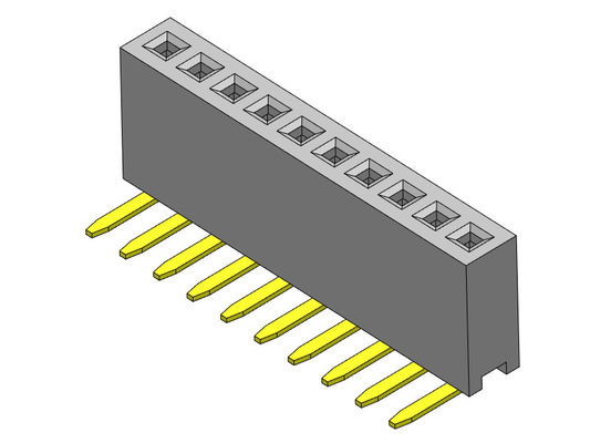 মহিলা হেডার সংযোগকারী 1.27 মিমি একক সারি R/A টাইপ 1*2PIN থেকে 1*40PIN H=4.30mm