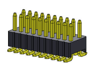 SMT টাইপ ডাবল রো পিন হেডার 1.27*2.54mm 2*2PIN থেকে 2*50PIN SQ0.46mm