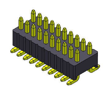 SMT টাইপ ডাবল রো পিন হেডার 1.27*2.54mm 2*2PIN থেকে 2*50PIN SQ0.46mm