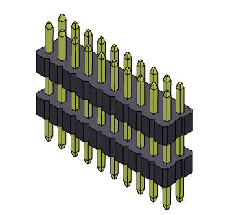 1.00mm ডুয়াল রো হেডার সংযোগকারী স্ট্যাক স্ট্রেইট টাইপ 2*3PIN থেকে 2*40PIN SQ0.30mm
