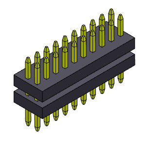 2*3PIN থেকে 2*40PIN SQ0.30mm পিন ফিমেল হেডার সংযোগকারী 1.00mm স্ট্যাক স্ট্রেইট টাইপ