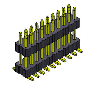 1.00mm ডুয়াল রো ফিমেল পিন কানেক্টর স্ট্যাক স্ট্রেইট SMT 2*2PIN থেকে 2*40PIN