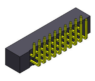2AMP 2mm পিচ বক্স হেডার ডুয়েল রো ডান অ্যাঙ্গেল টাইপ 2*8-2*25Pin