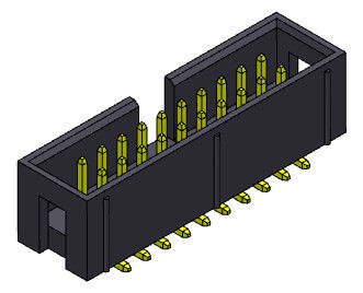 2.54mm বক্স হেডার সংযোগকারী 2*3-2*32Pin Nylot6T 3AMP SMT টাইপ পেগ সহ