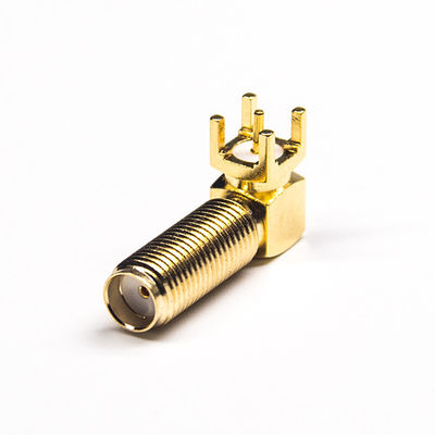 SMA RF সমাক্ষ সংযোগকারী PCB সমাক্ষ সংযোগকারী 20mm সমকোণ